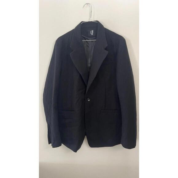 CROQUIS BLACK BOILED WOOL 1 BUTTON BLAZER - Picture 1 of 9